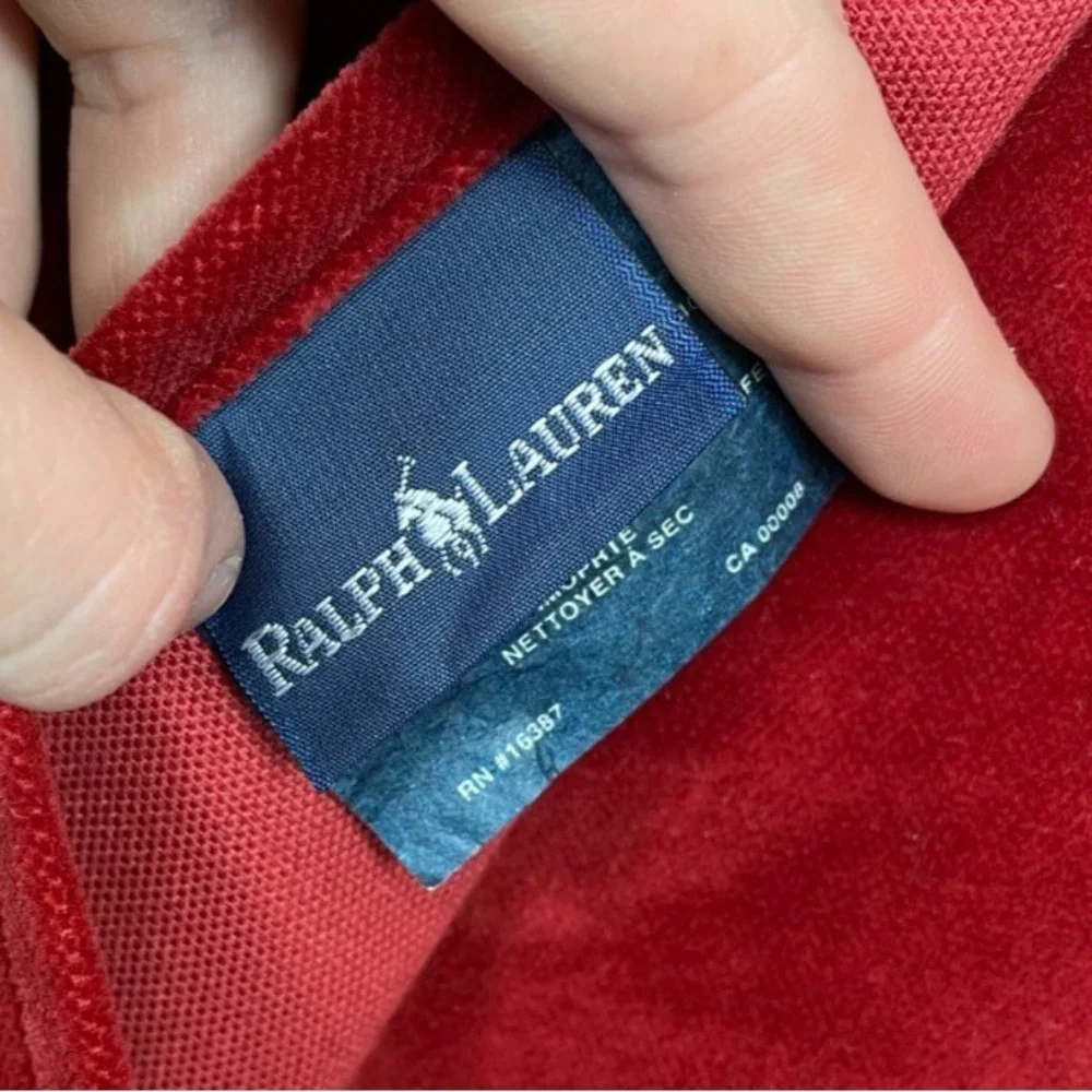 Vintage Ralph Lauren Guinevere King Pillow Sham Velvet Medieval Red Ruffled
